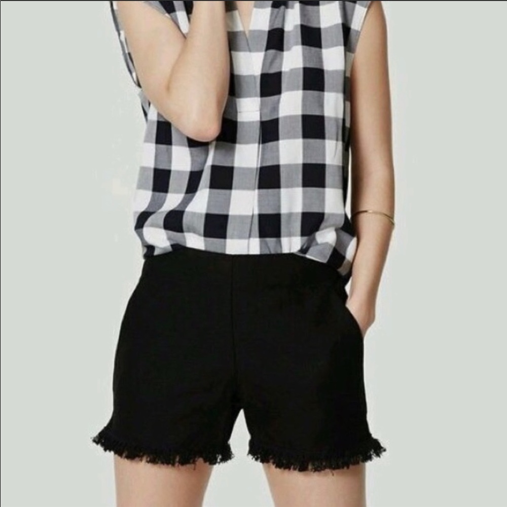 LOFT Riviera Fringe Black Shorts